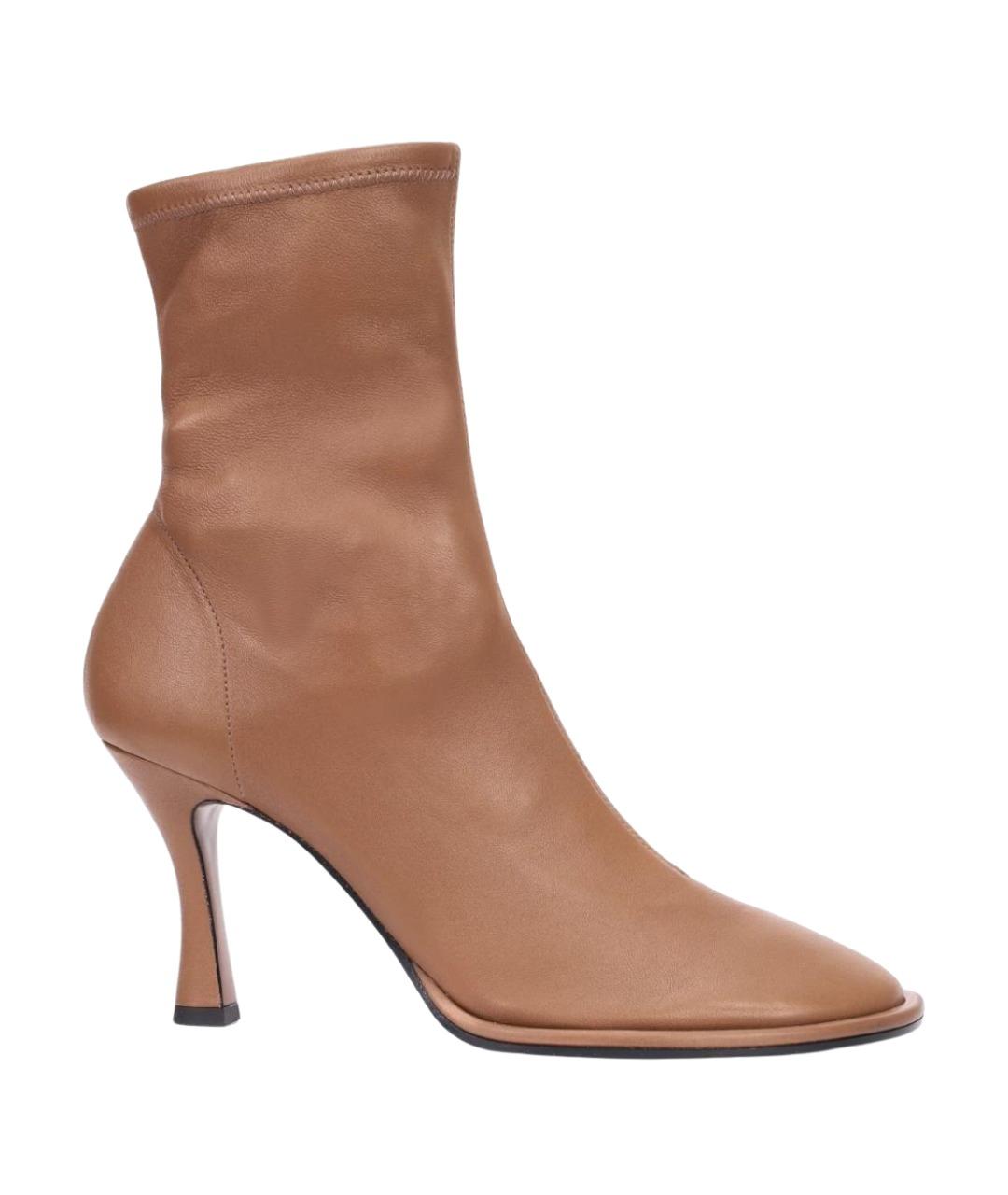 NEOUS Бежевые кожаные ботильоны, фото 1