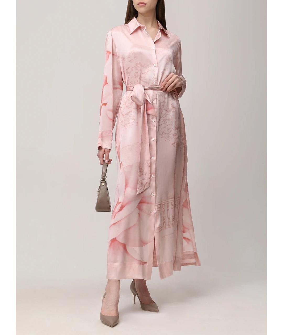 KITON Розовое шелковое повседневное платье, фото 2