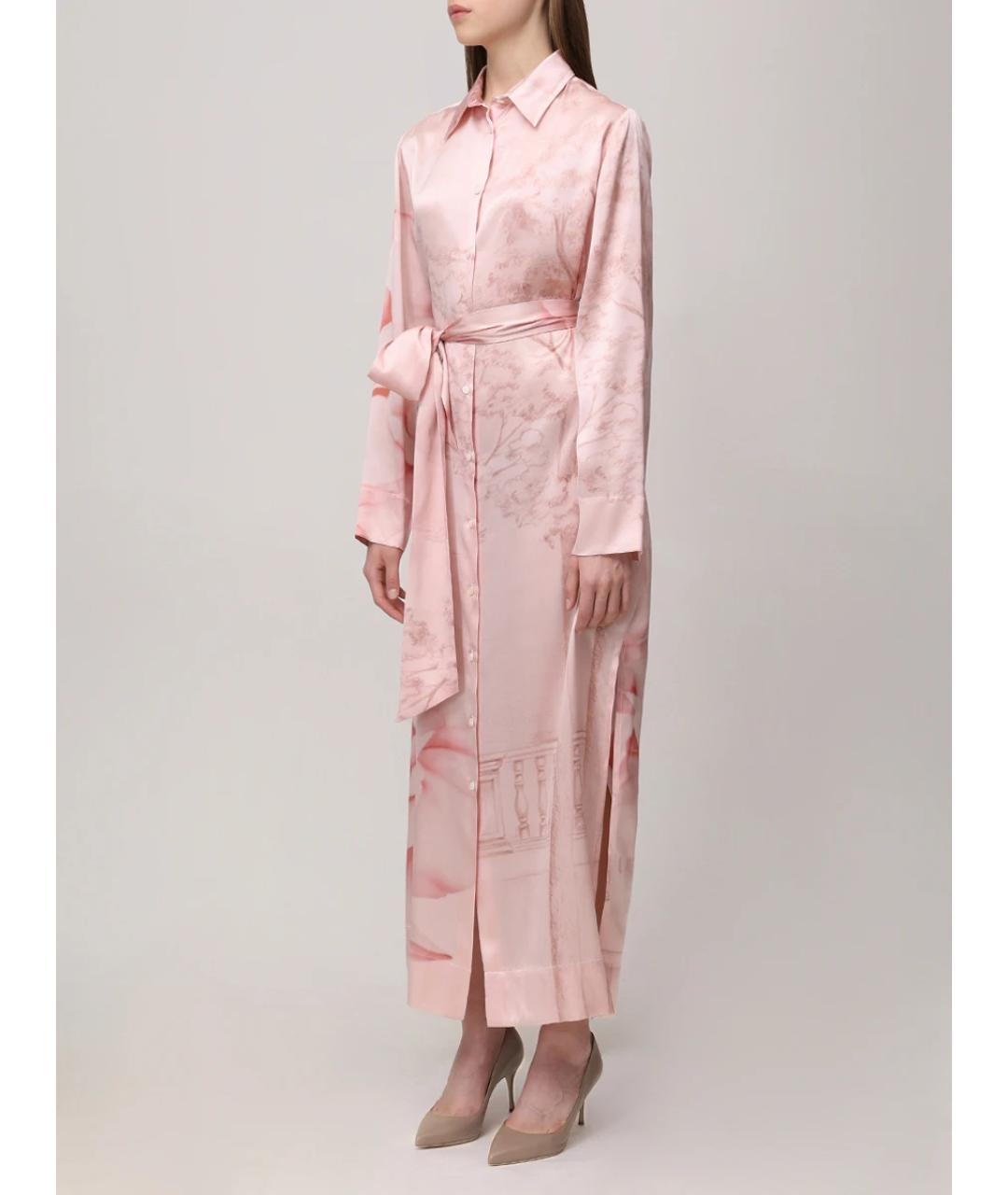 KITON Розовое шелковое повседневное платье, фото 4