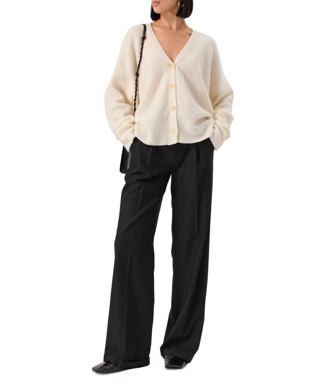 KITON Черные шерстяные прямые брюки, фото 2