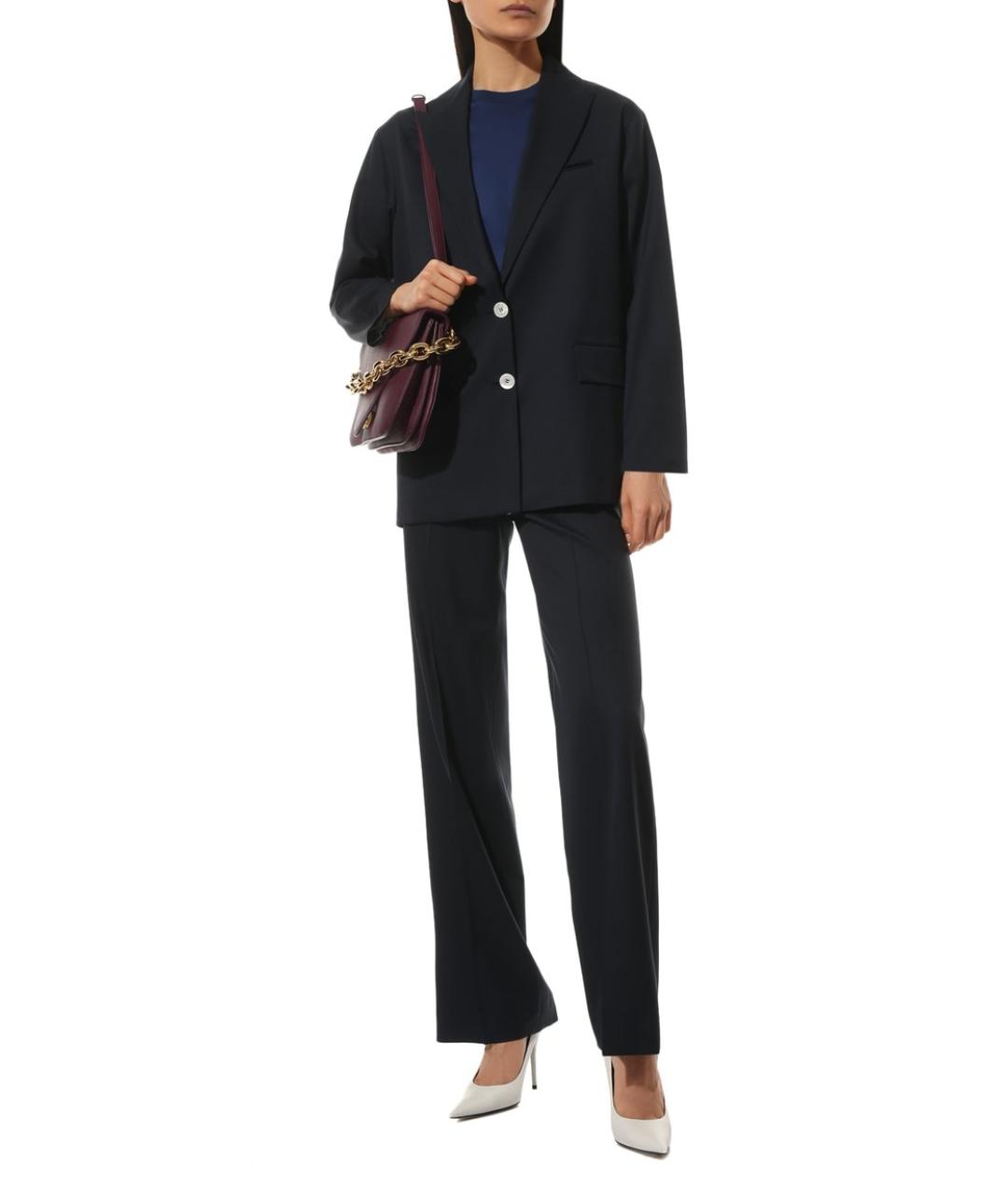 KITON Темно-синие шерстяные прямые брюки, фото 2