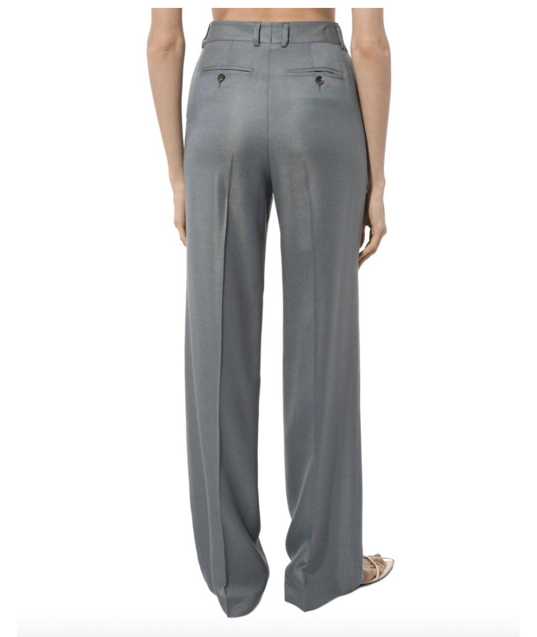 KITON Серые вискозные прямые брюки, фото 5