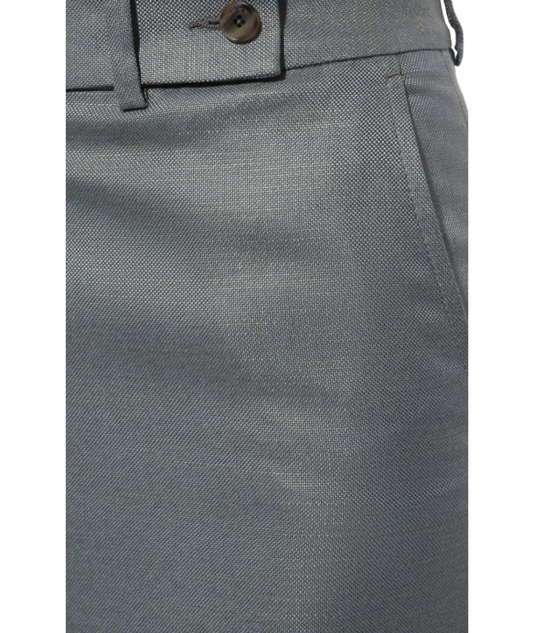 KITON Серые вискозные прямые брюки, фото 4
