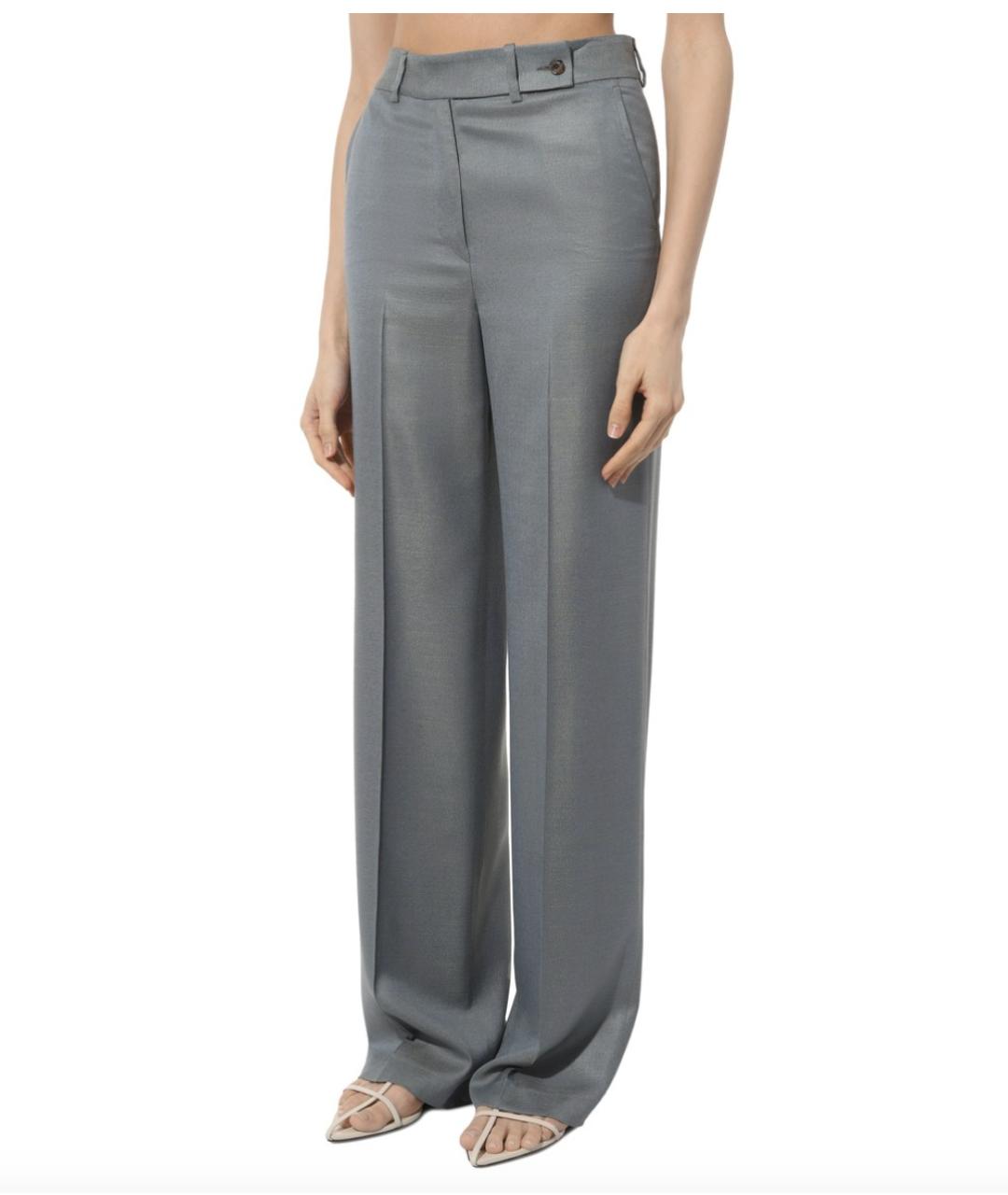 KITON Серые вискозные прямые брюки, фото 3