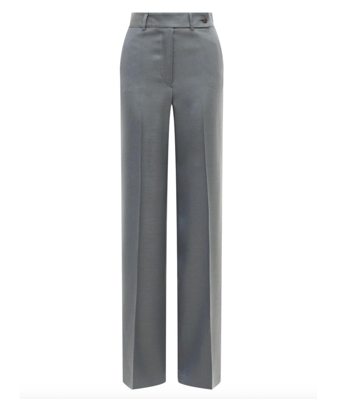 KITON Серые вискозные прямые брюки, фото 1
