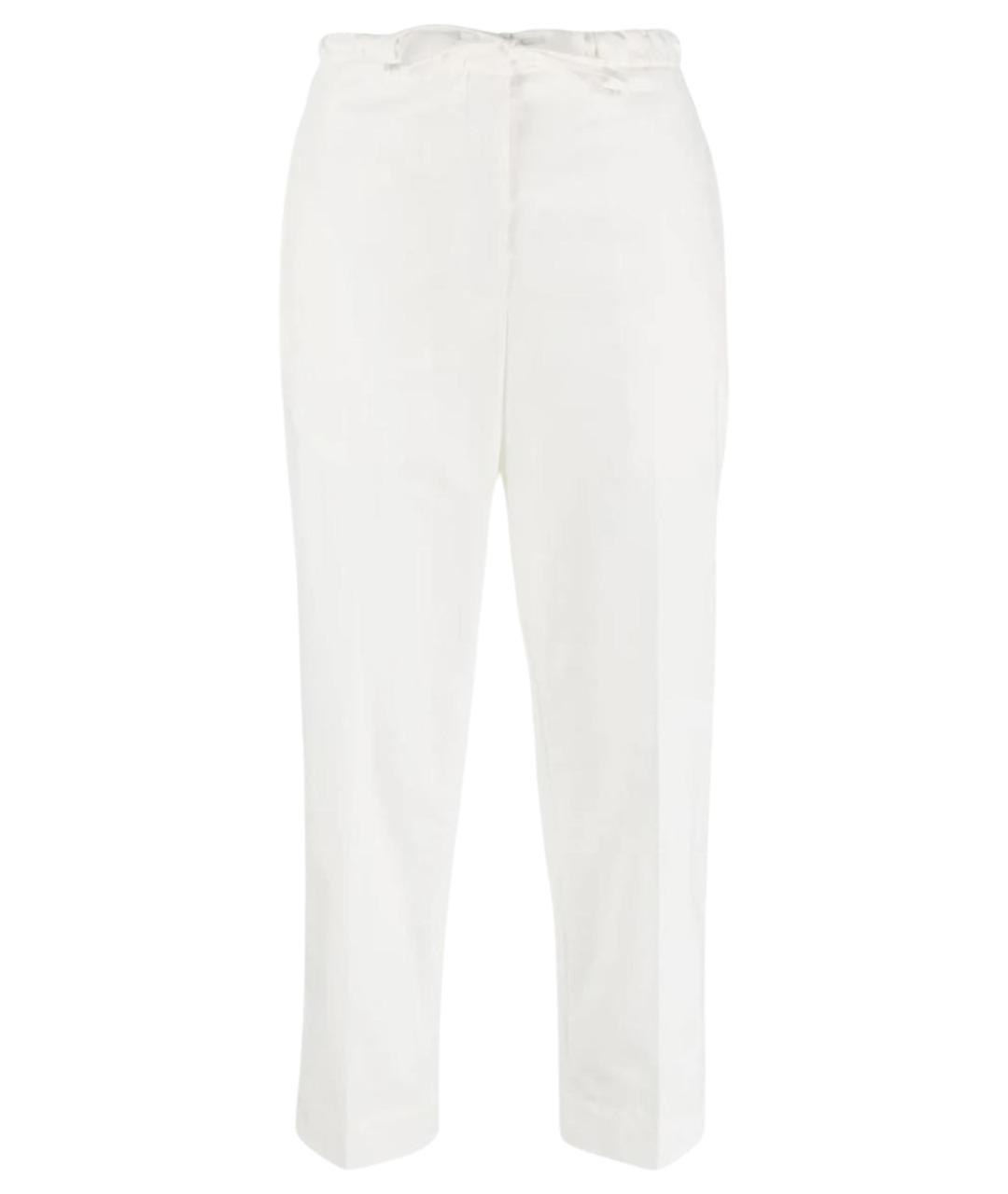 JIL SANDER Белые хлопковые прямые брюки, фото 1