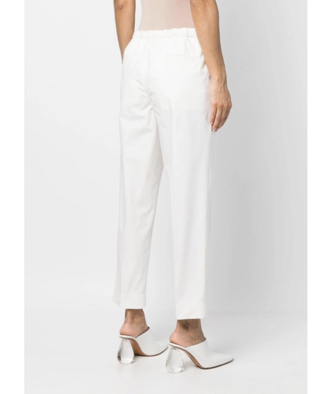JIL SANDER Белые хлопковые прямые брюки, фото 4