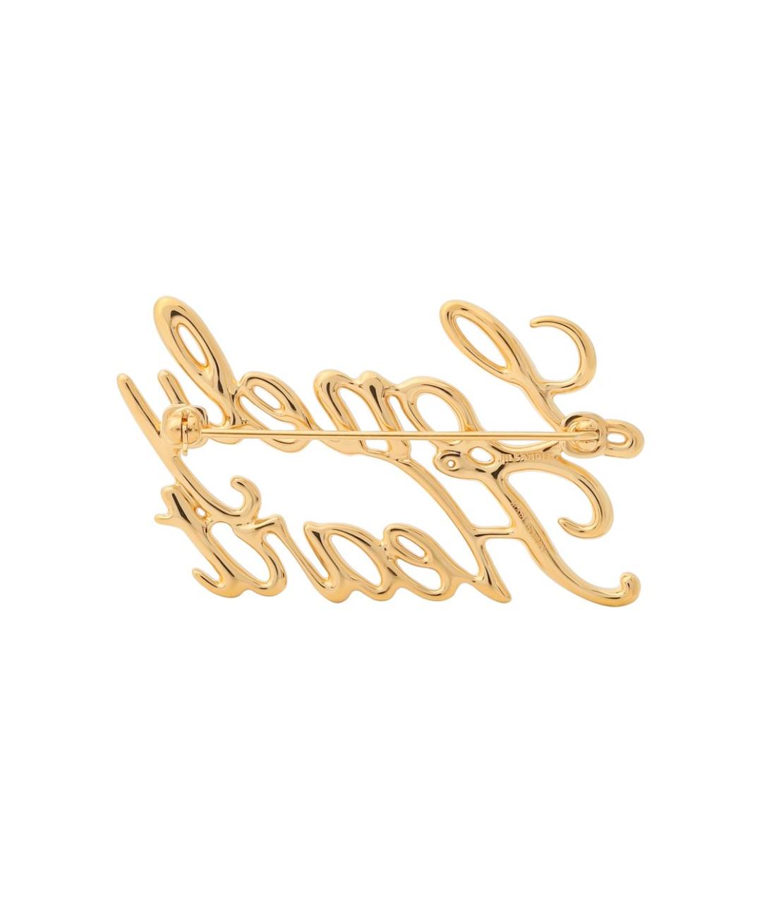 JIL SANDER Золотая латунная булавка / брошь, фото 3
