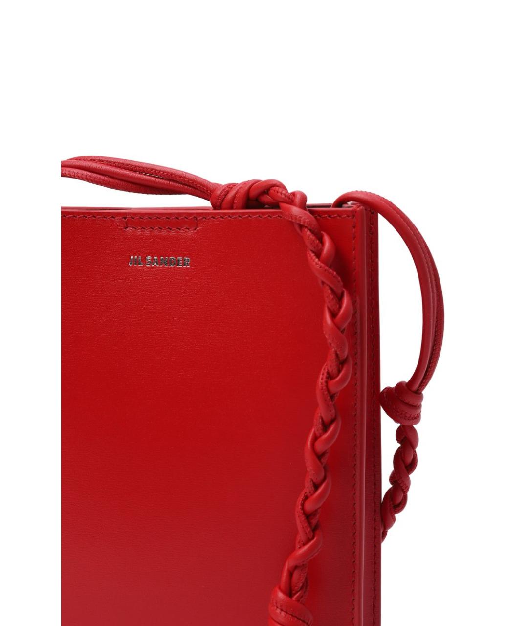 JIL SANDER Красная кожаная сумка через плечо, фото 3