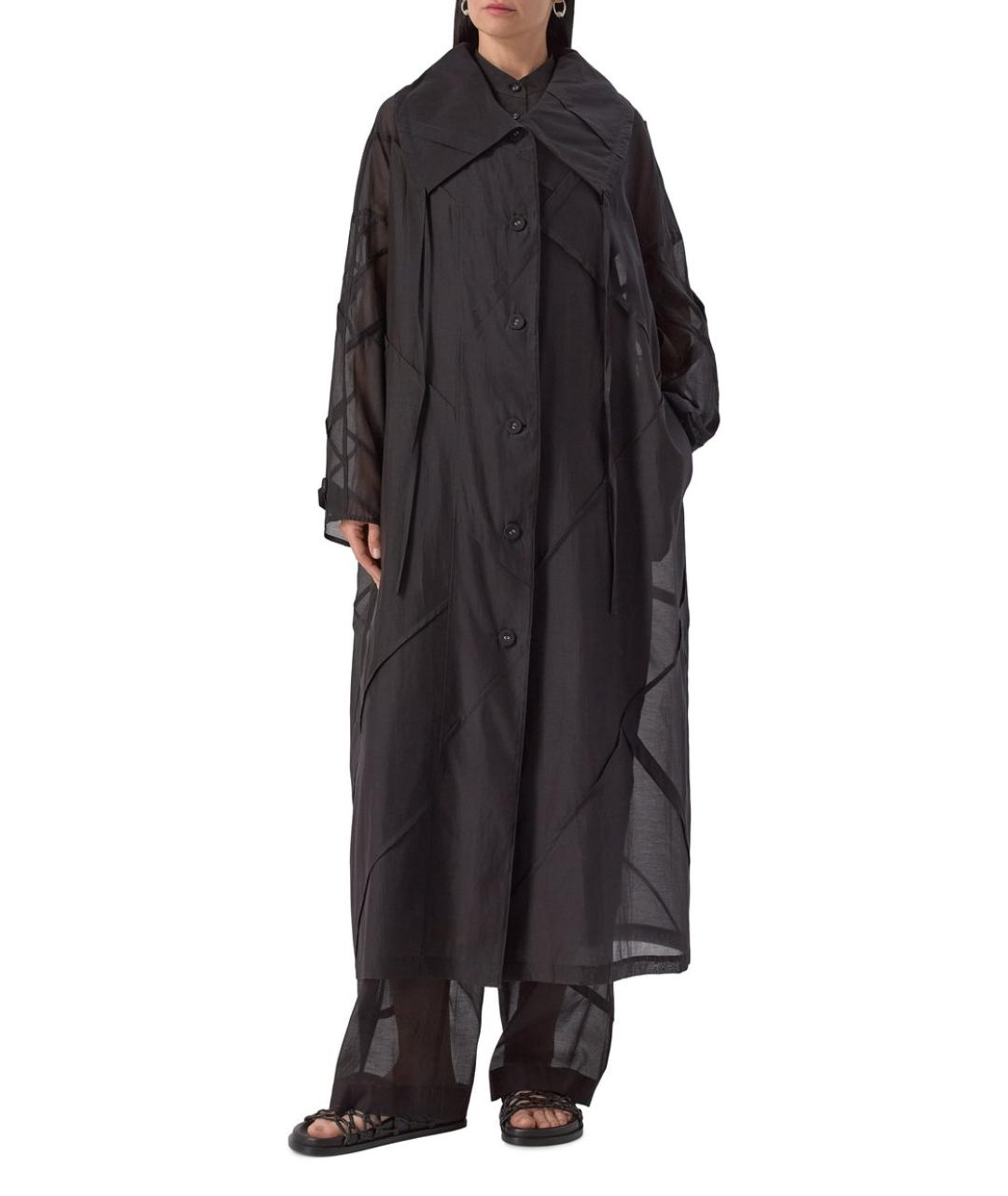 CO Черный хлопковый тренч/плащ, фото 3