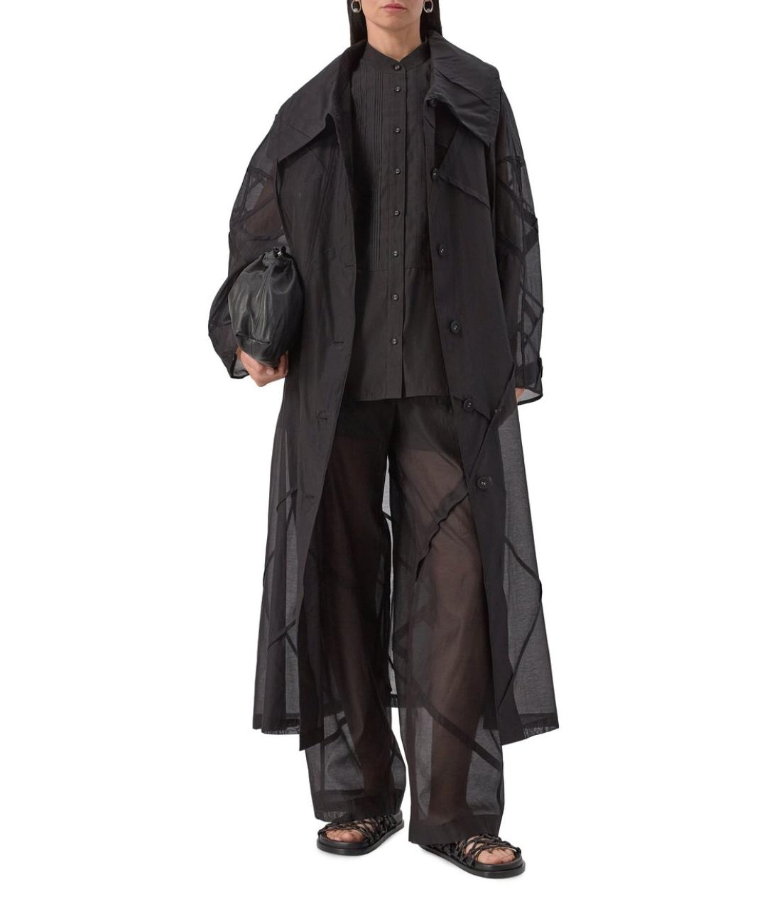 CO Черный хлопковый тренч/плащ, фото 2