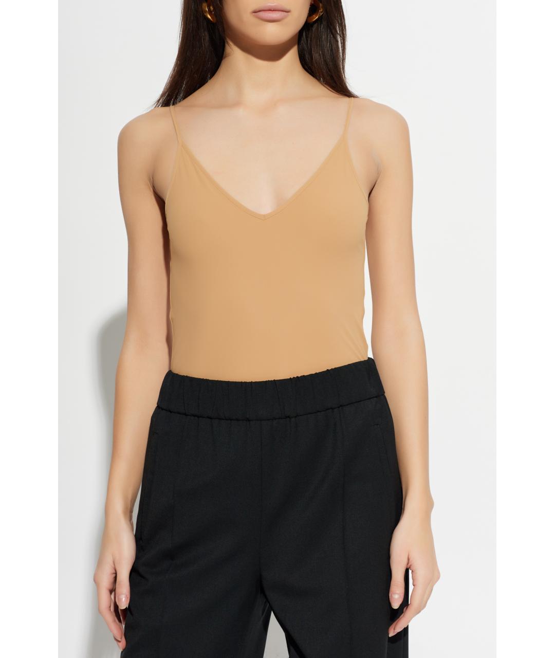 JIL SANDER Бежевое полиамидовое боди, фото 2