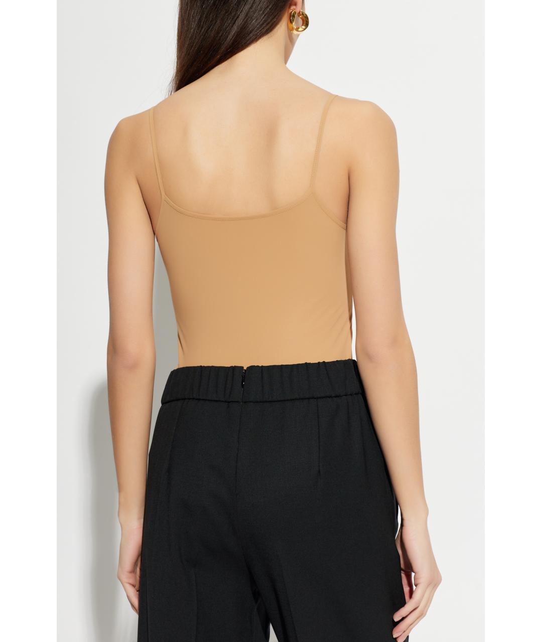 JIL SANDER Бежевое полиамидовое боди, фото 3