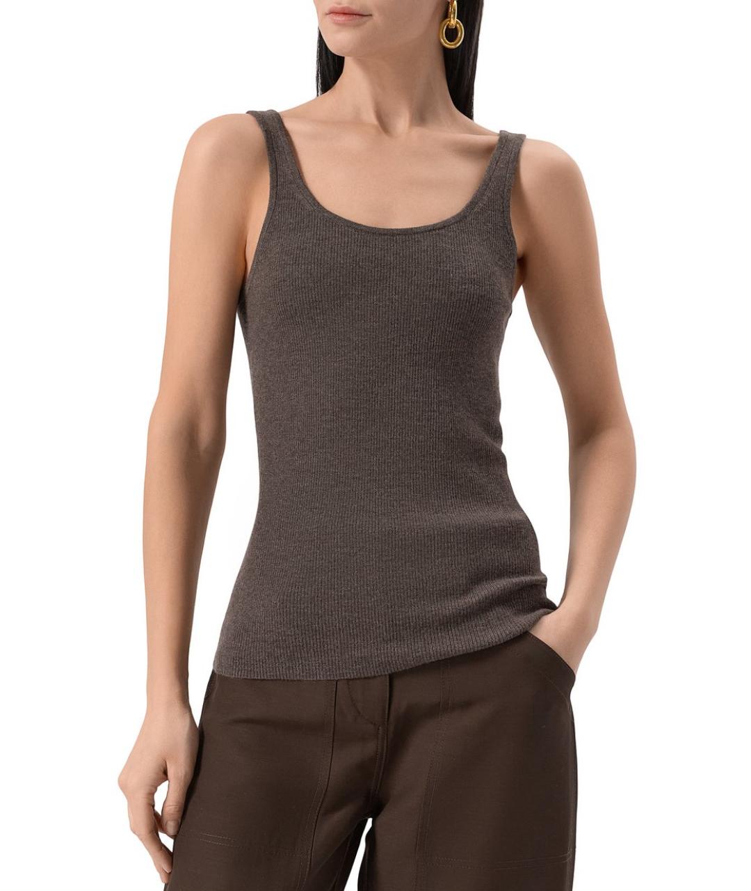 CO Коричневая кашемировая майка, фото 2