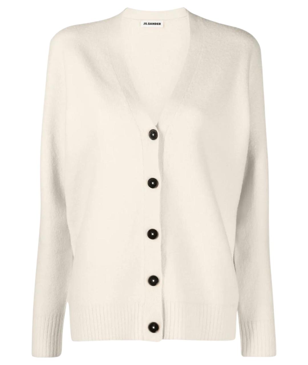 JIL SANDER Белый шерстяной кардиган, фото 1