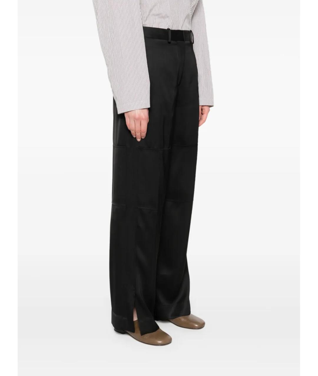 JIL SANDER Черные вискозные брюки широкие, фото 2