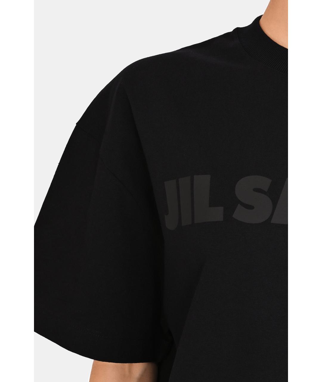 JIL SANDER Черная хлопковая футболка, фото 5