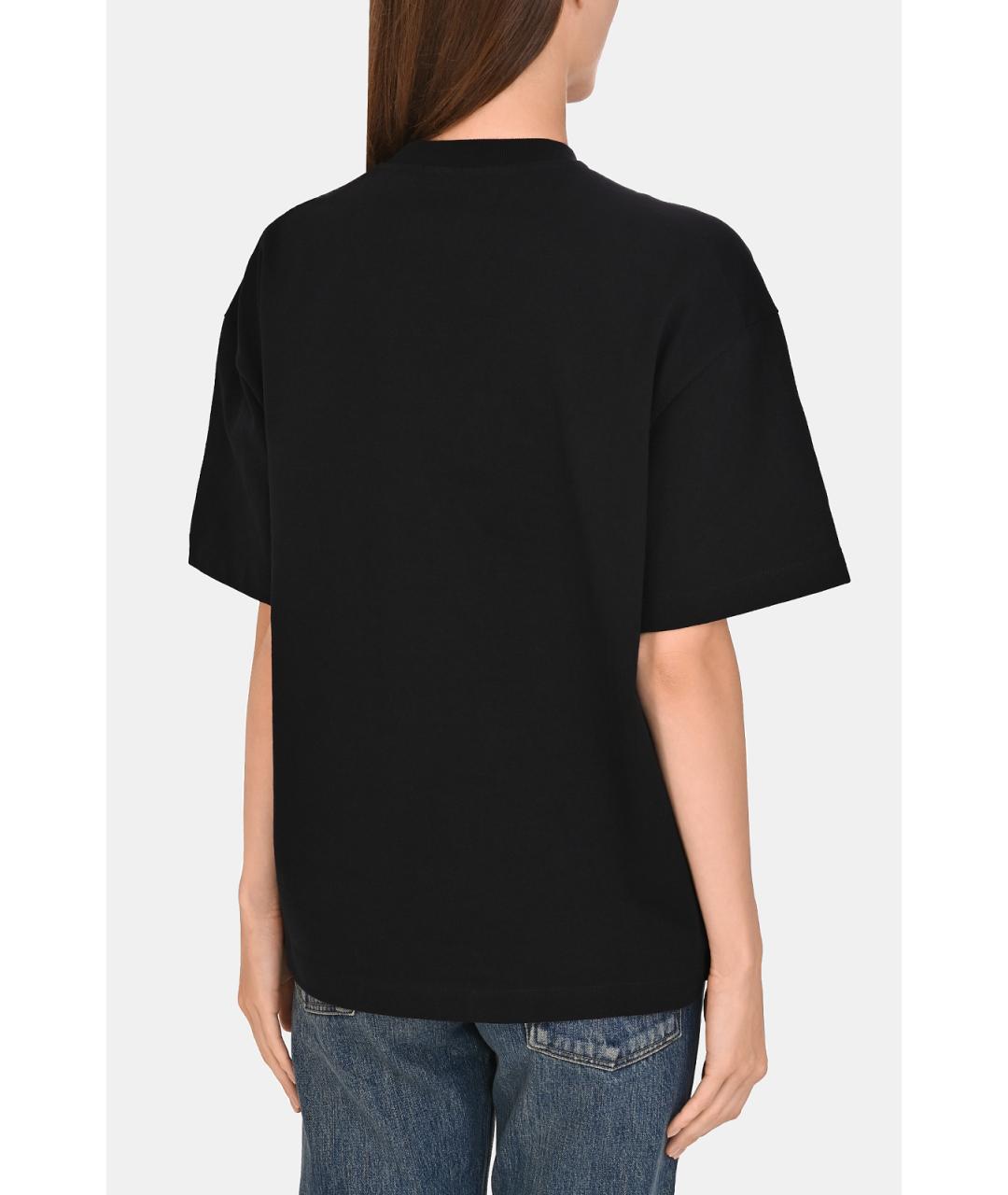 JIL SANDER Черная хлопковая футболка, фото 4