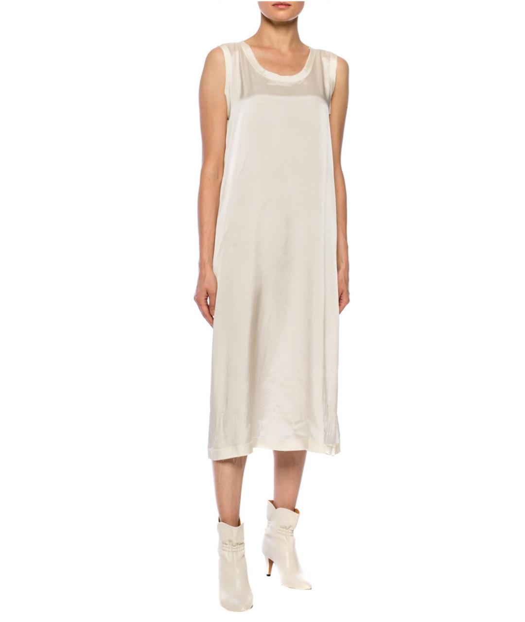 JIL SANDER Бежевое вискозное повседневное платье, фото 2