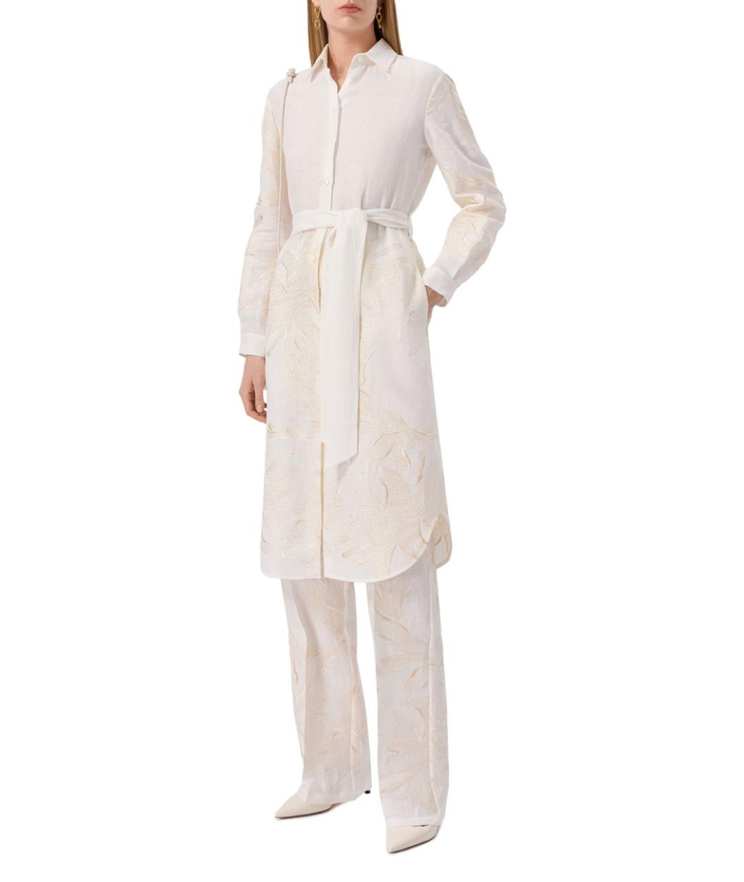 KITON Белое льняное повседневное платье, фото 2