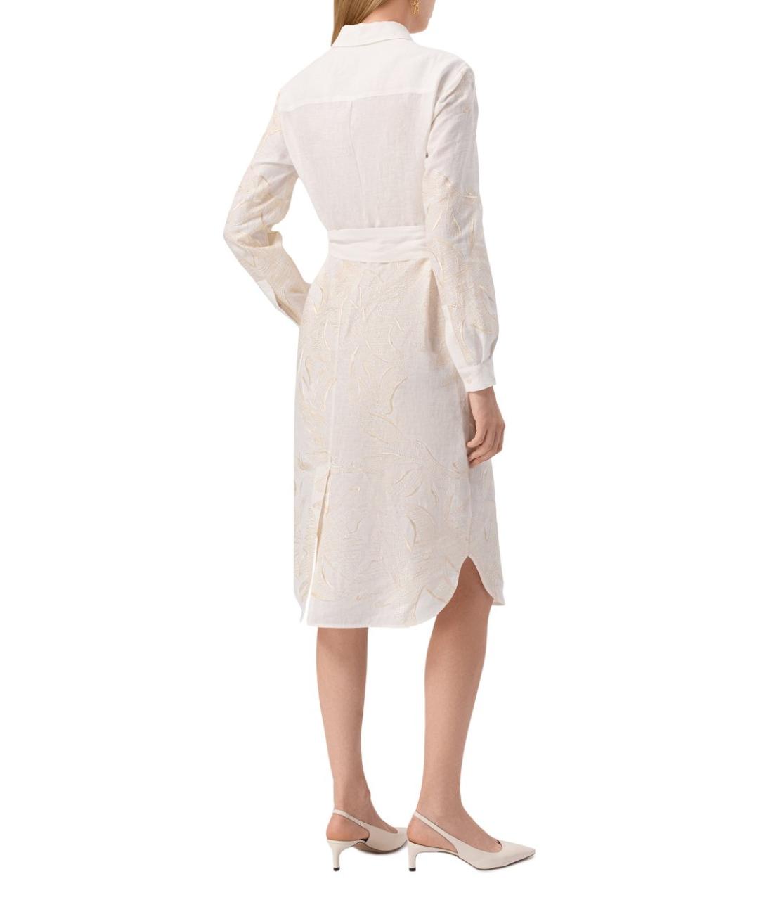 KITON Белое льняное повседневное платье, фото 4