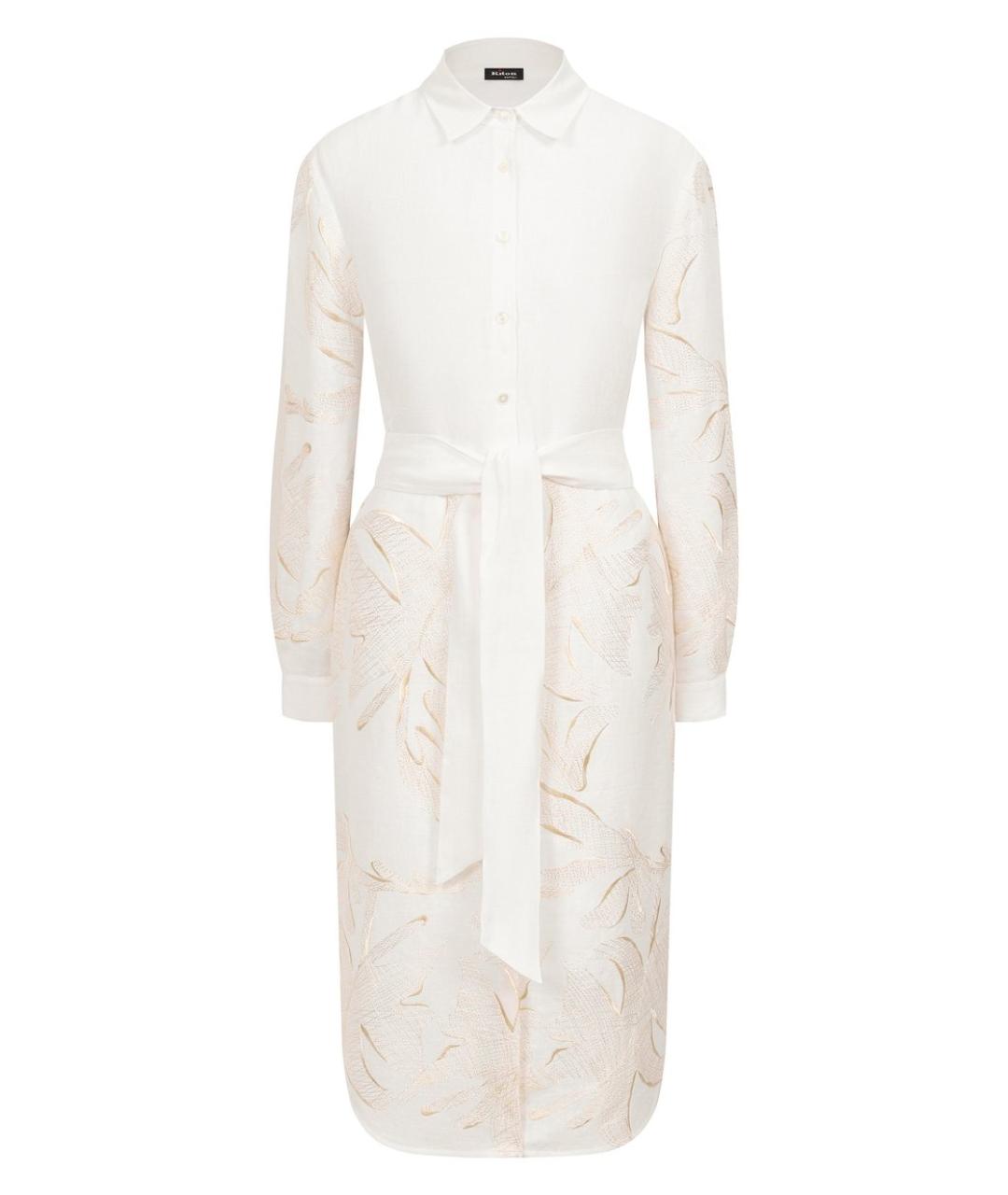 KITON Белое льняное повседневное платье, фото 1