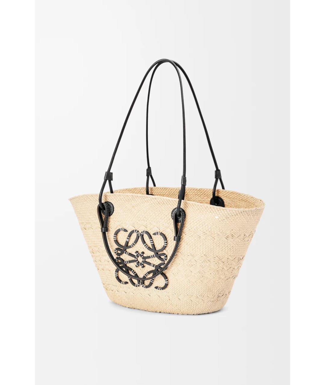 LOEWE Бежевая кожаная сумка тоут, фото 4