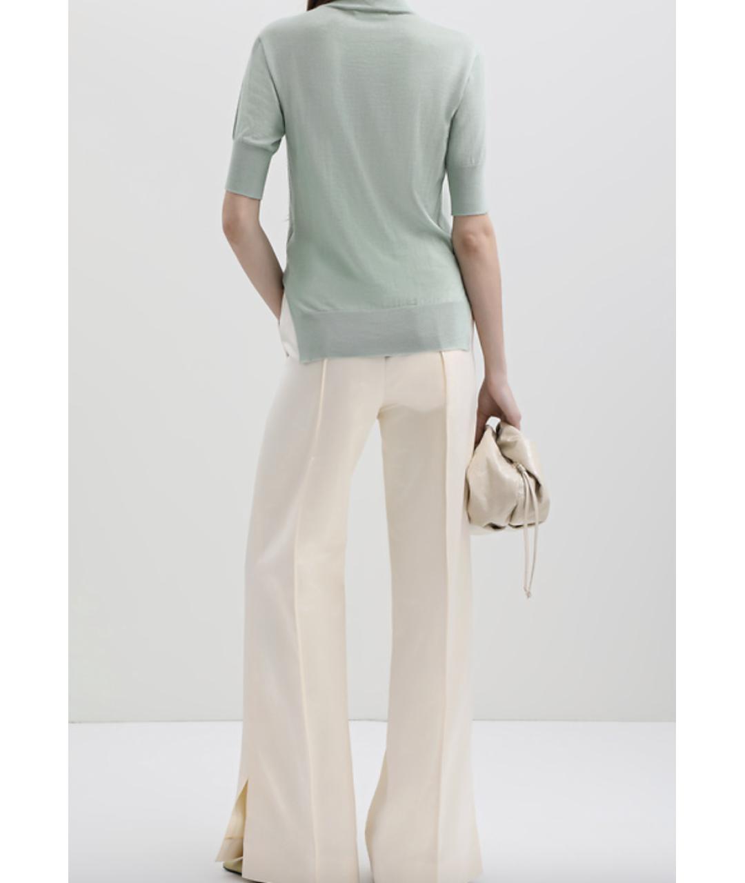 JIL SANDER Белые хлопковые прямые брюки, фото 5