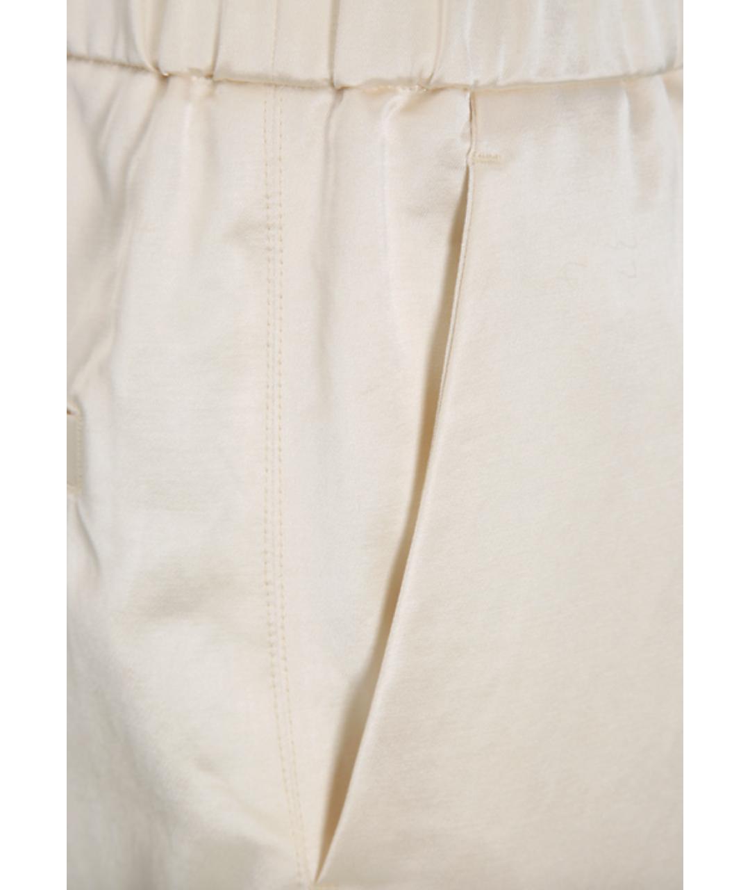 JIL SANDER Белые хлопковые прямые брюки, фото 3