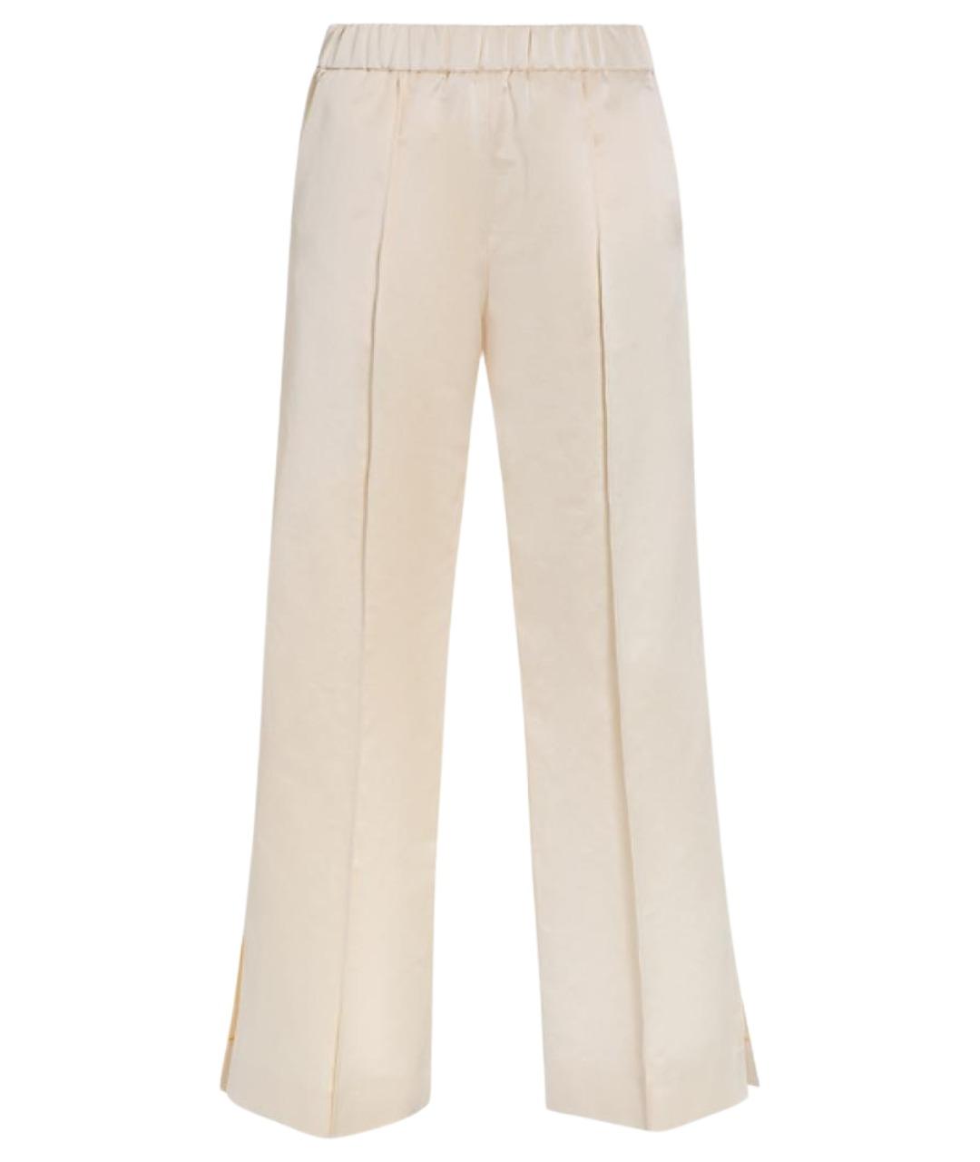 JIL SANDER Белые хлопковые прямые брюки, фото 1