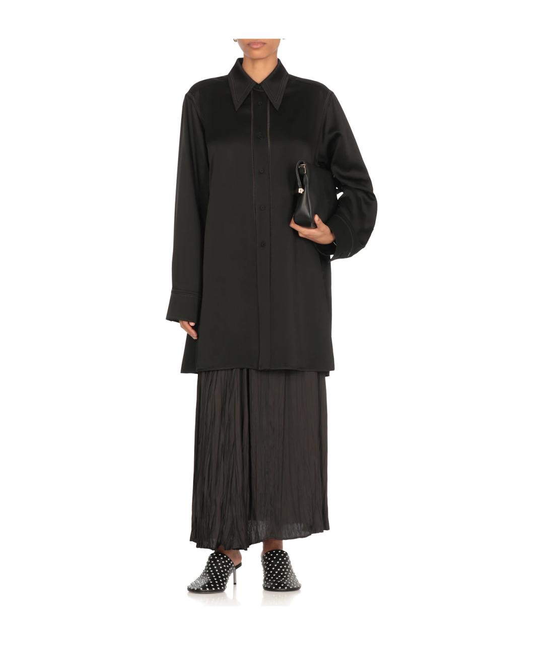 JIL SANDER Черная ацетатная рубашка, фото 2