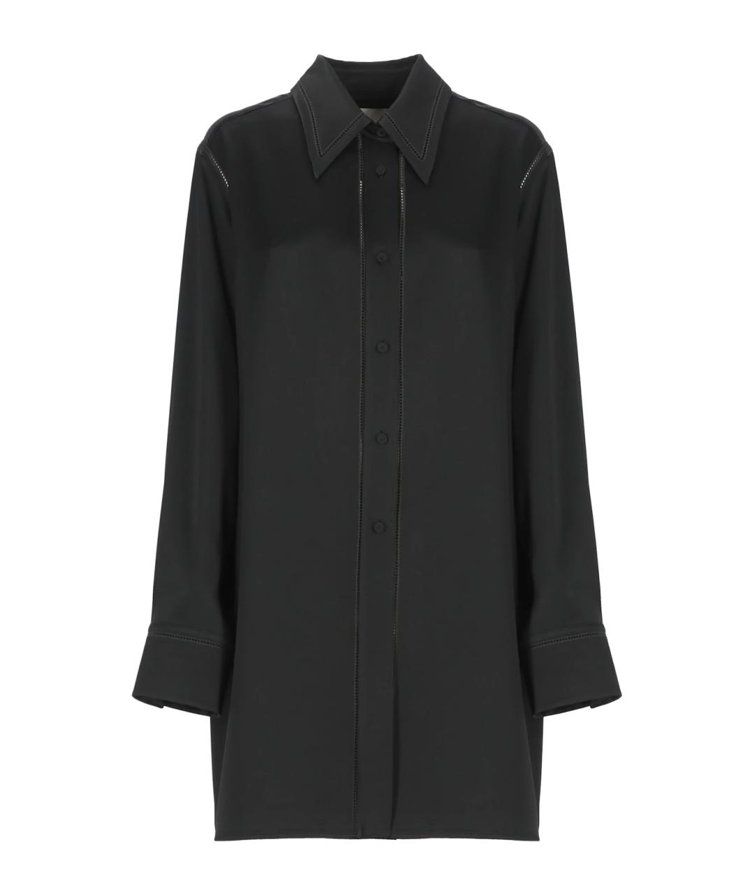 JIL SANDER Черная ацетатная рубашка, фото 1