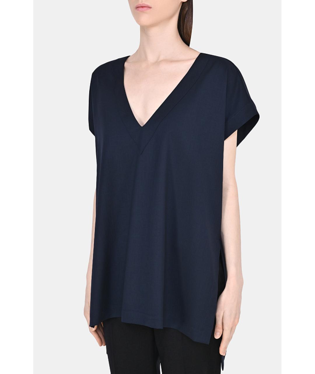 KITON Темно-синяя шерстяная футболка, фото 2