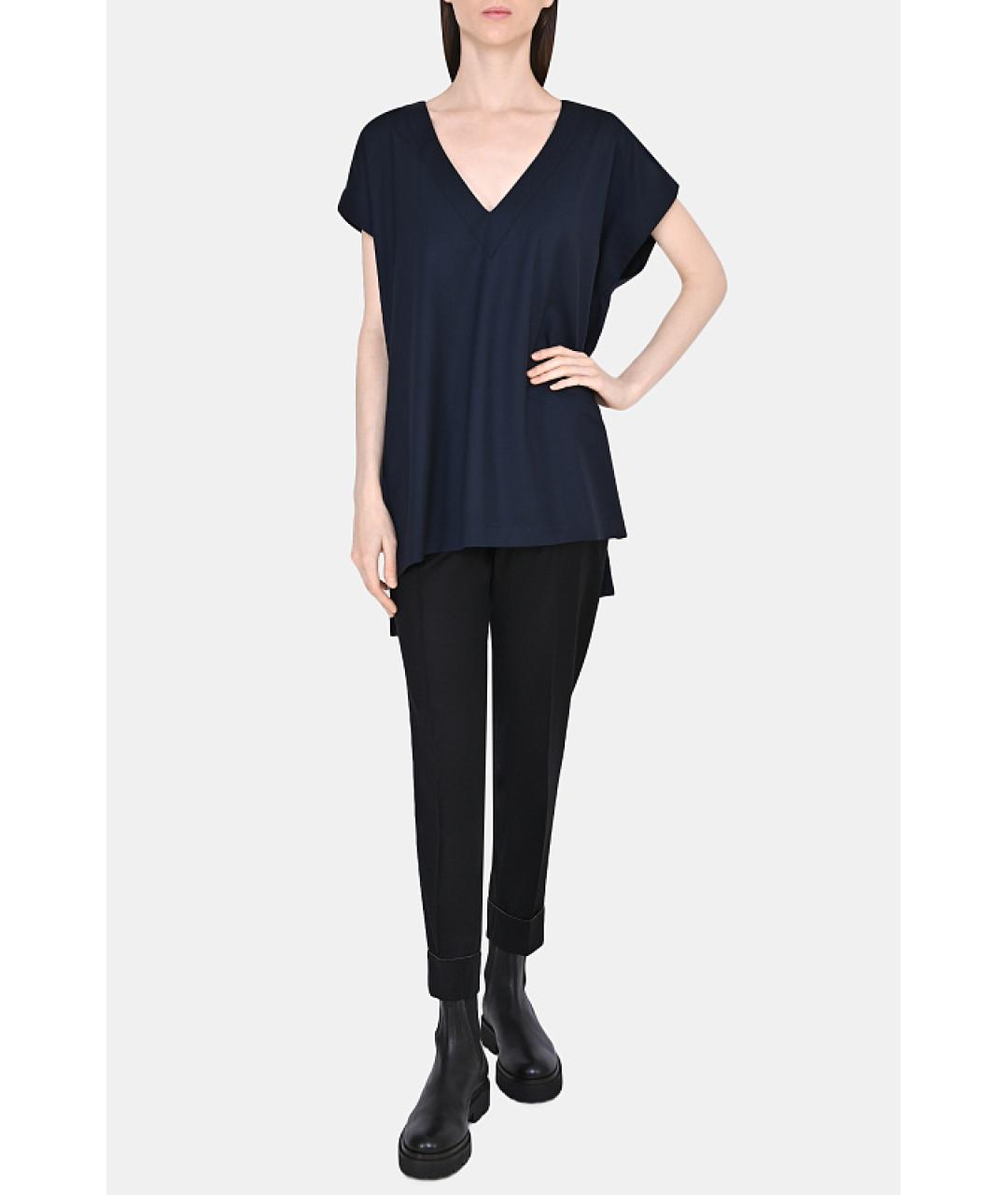 KITON Темно-синяя шерстяная футболка, фото 5