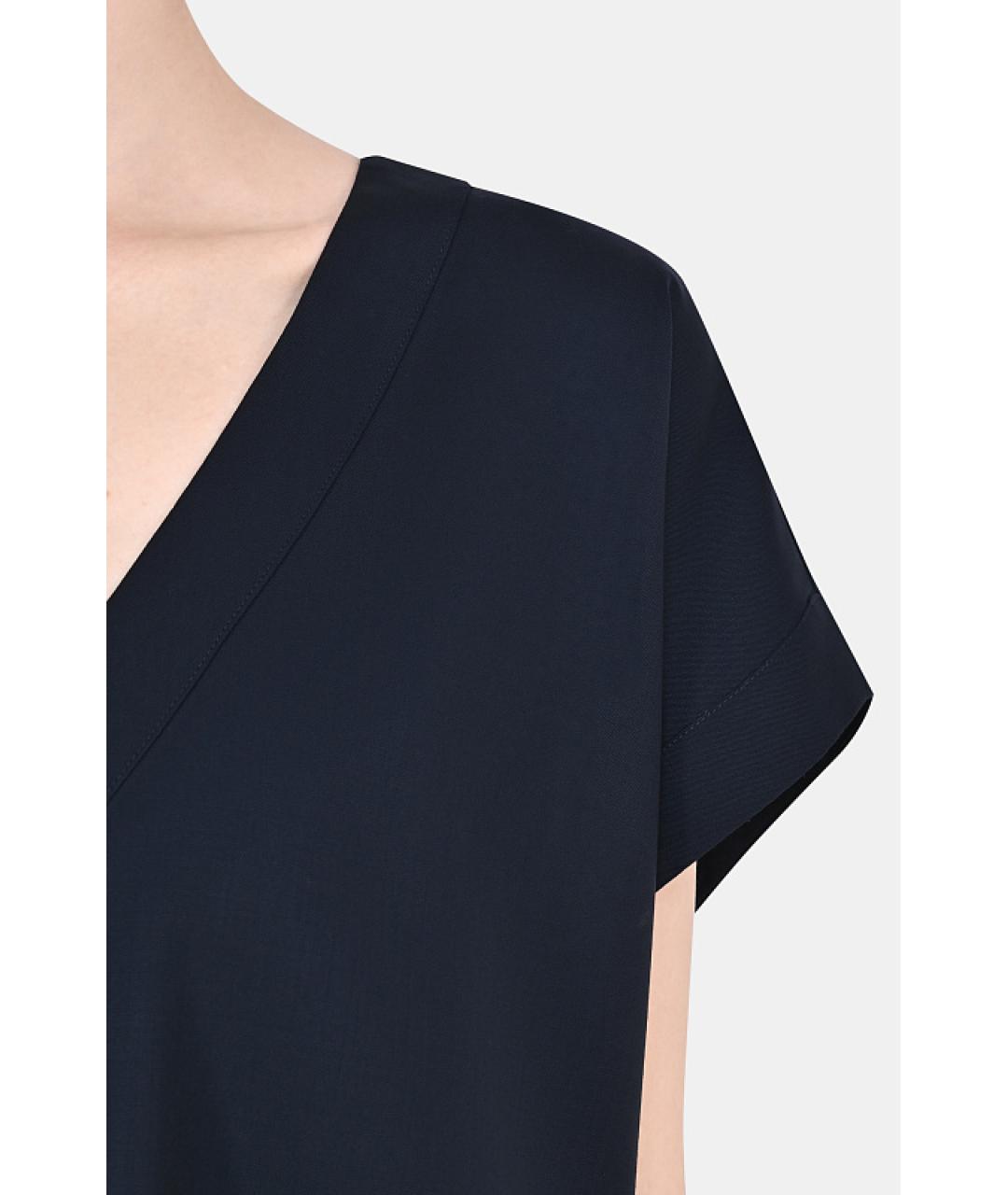 KITON Темно-синяя шерстяная футболка, фото 4