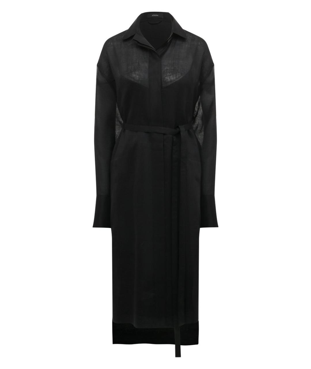 JOSEPH Черное льняное повседневное платье, фото 1