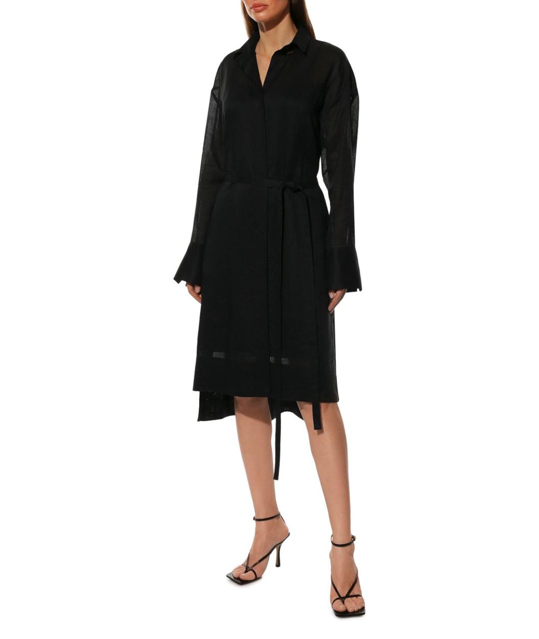 JOSEPH Черное льняное повседневное платье, фото 3