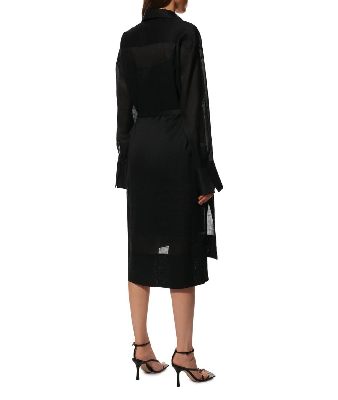 JOSEPH Черное льняное повседневное платье, фото 4