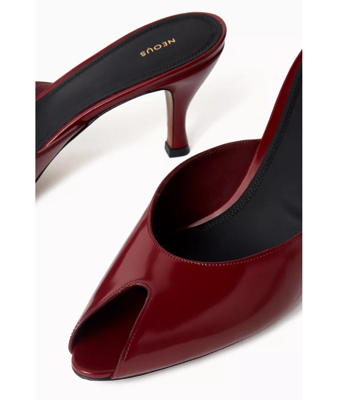 NEOUS Красные кожаные мюли, фото 4