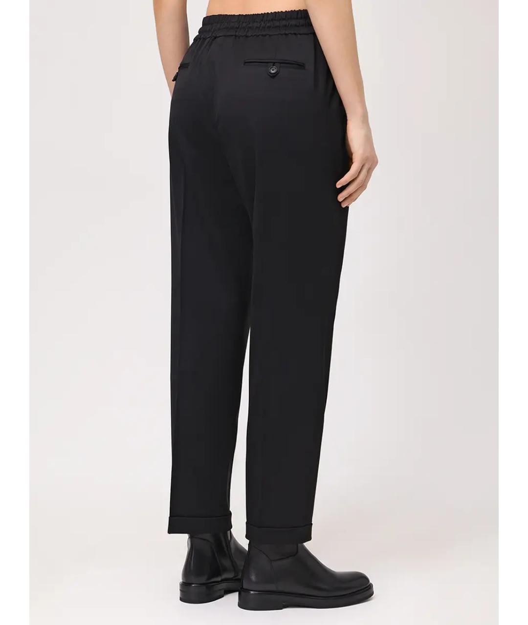 KITON Черные шерстяные прямые брюки, фото 2