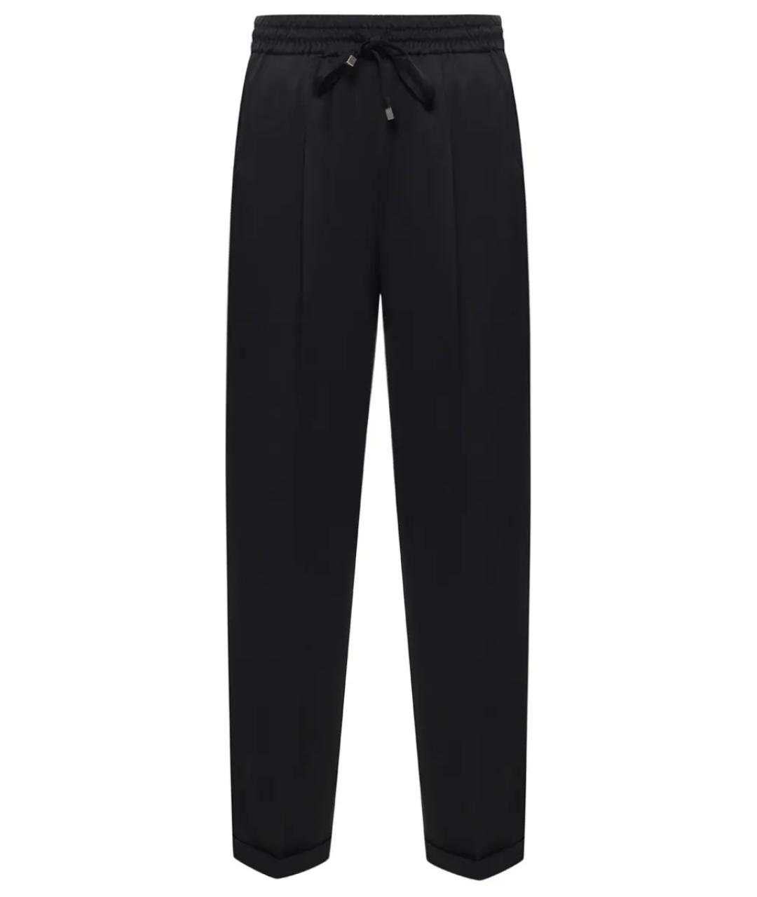 KITON Черные шерстяные прямые брюки, фото 1