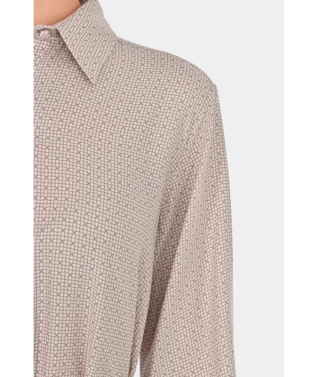 KITON Бежевое шелковое повседневное платье, фото 4