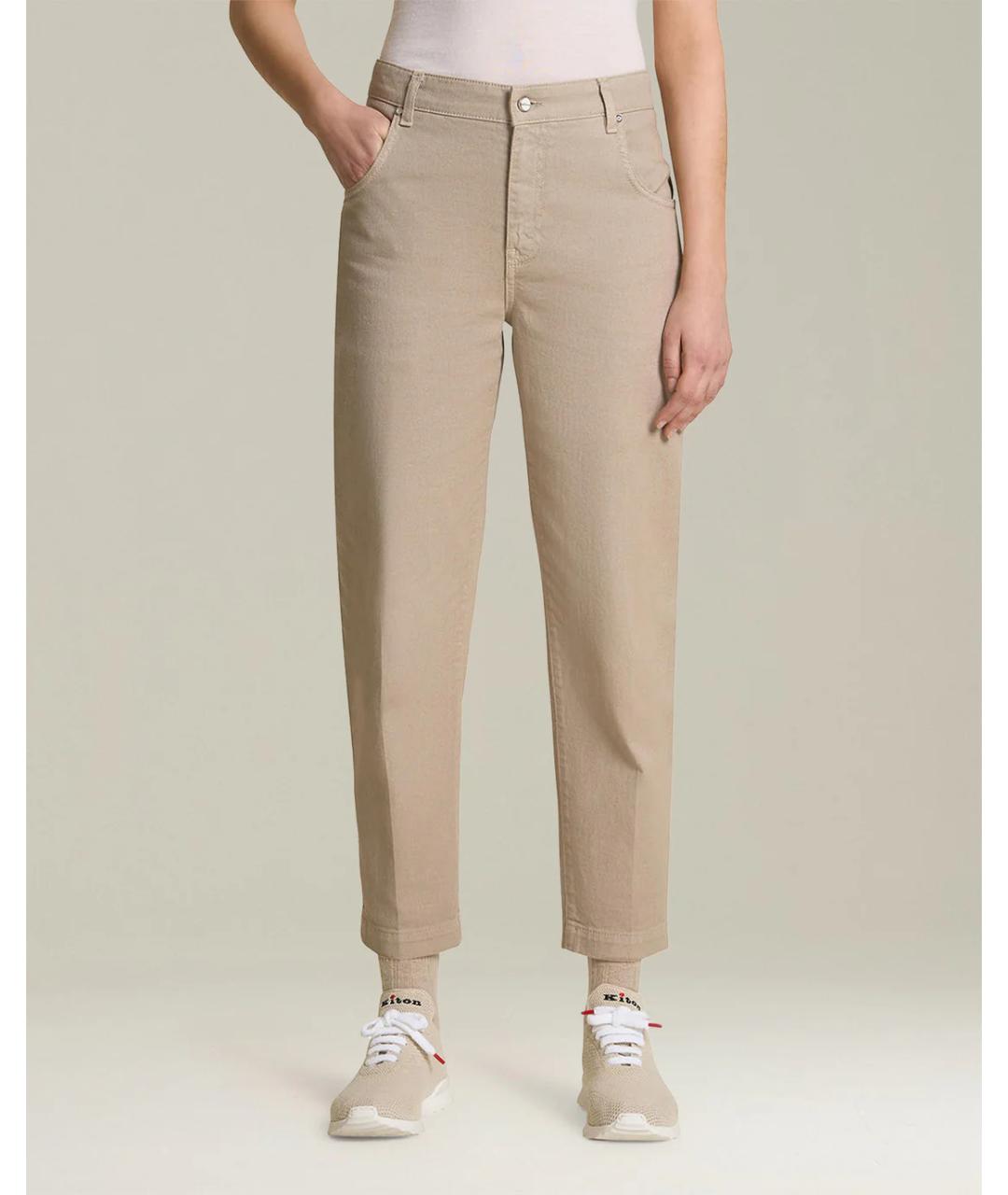 KITON Бежевые хлопко-эластановые джинсы слим, фото 2