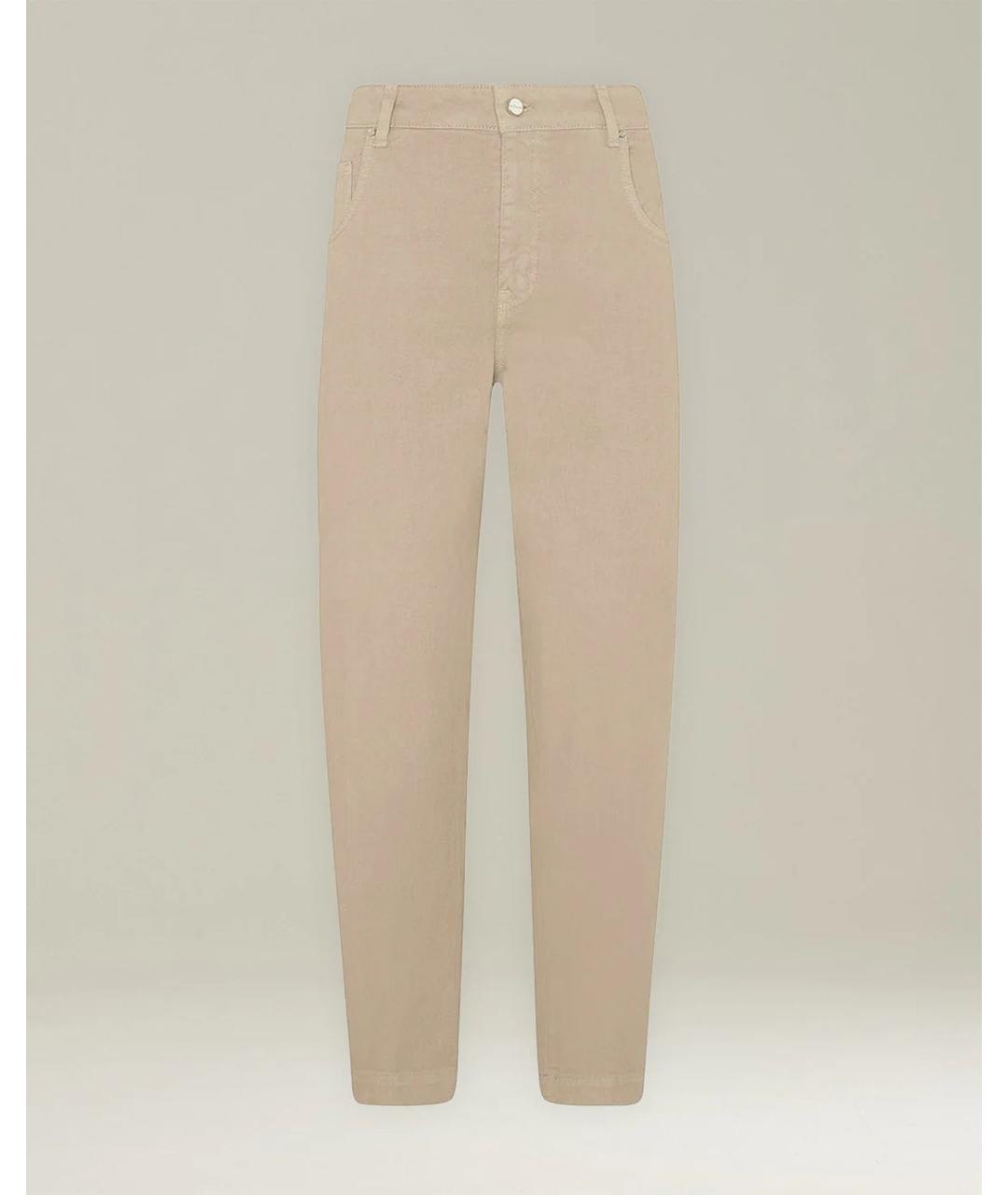 KITON Бежевые хлопко-эластановые джинсы слим, фото 5
