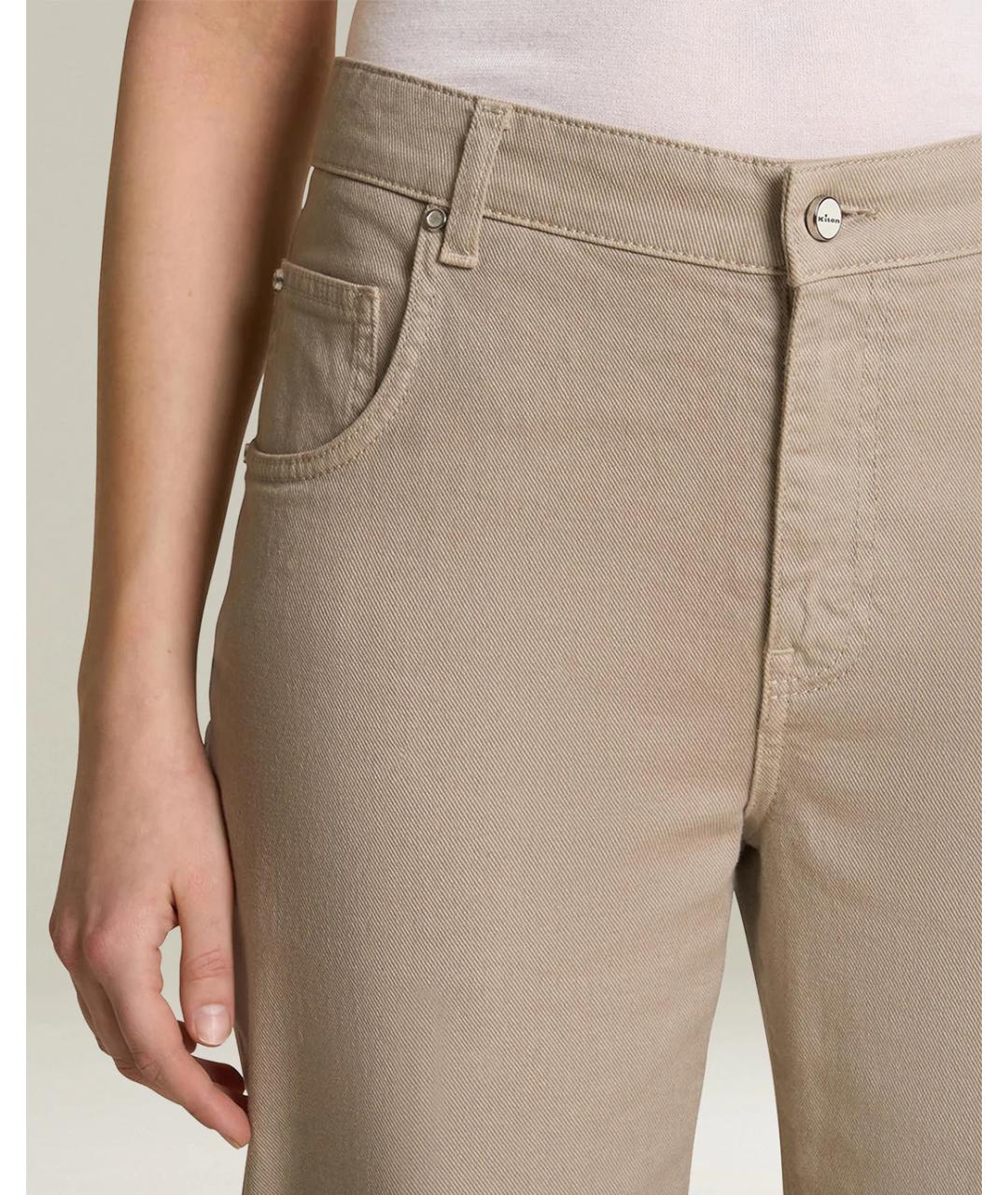 KITON Бежевые хлопко-эластановые джинсы слим, фото 4
