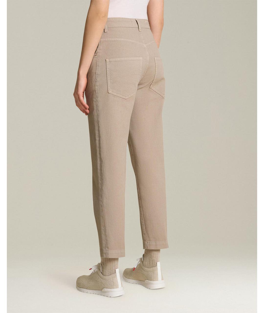 KITON Бежевые хлопко-эластановые джинсы слим, фото 3