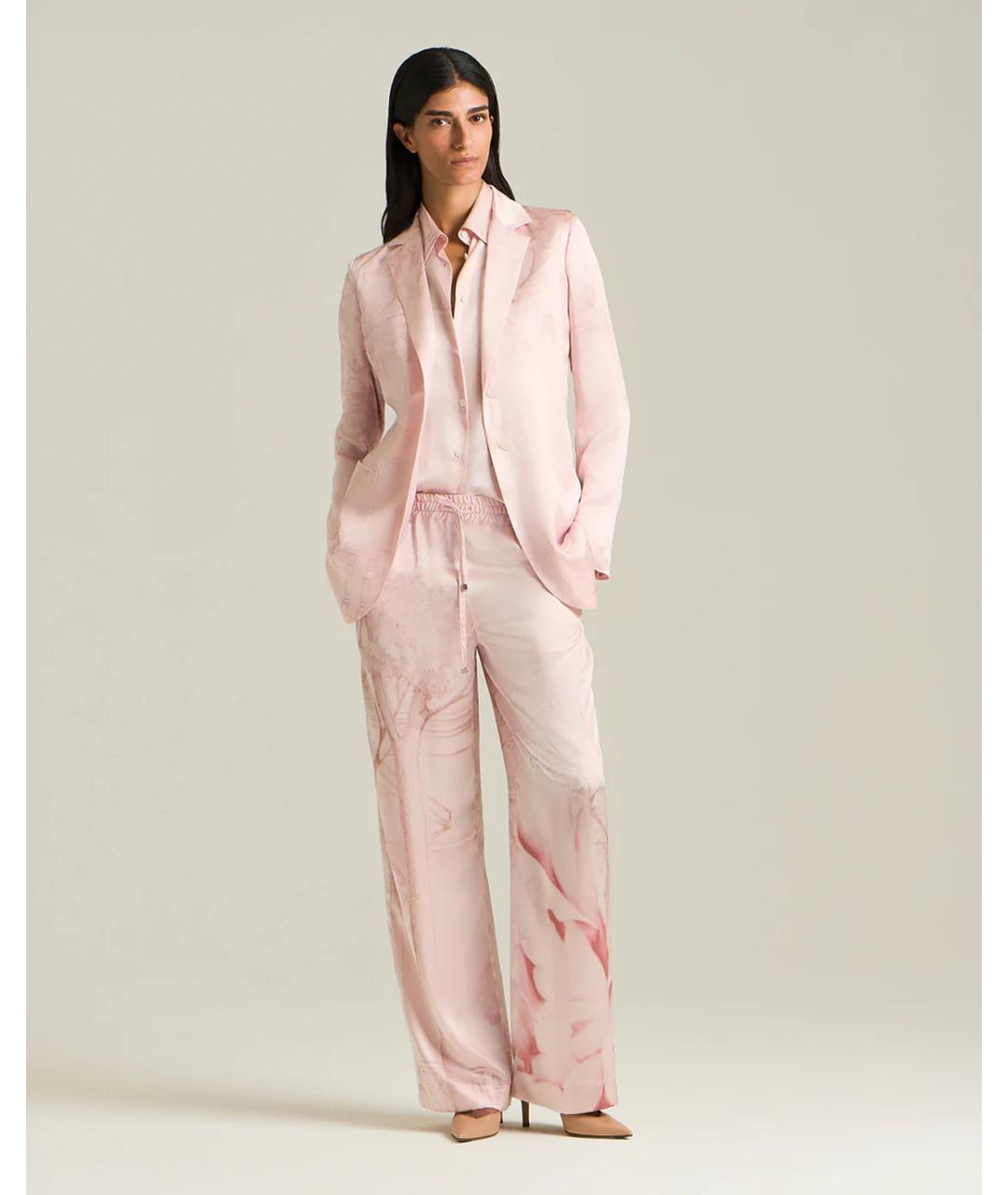 KITON Розовые шелковые прямые брюки, фото 5