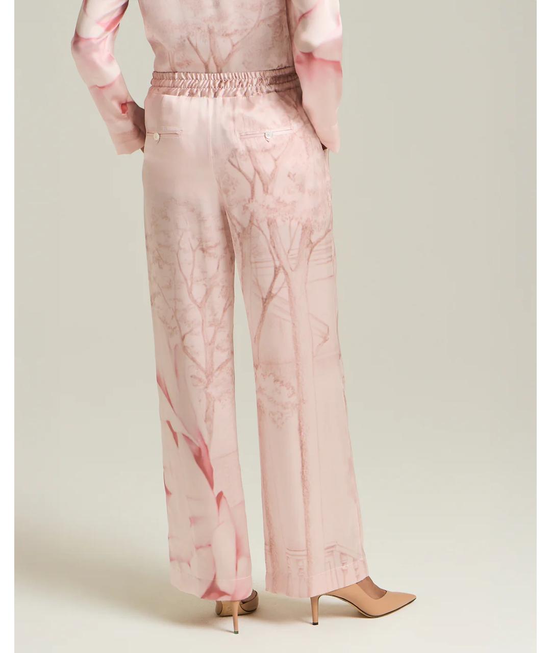 KITON Розовые шелковые прямые брюки, фото 3