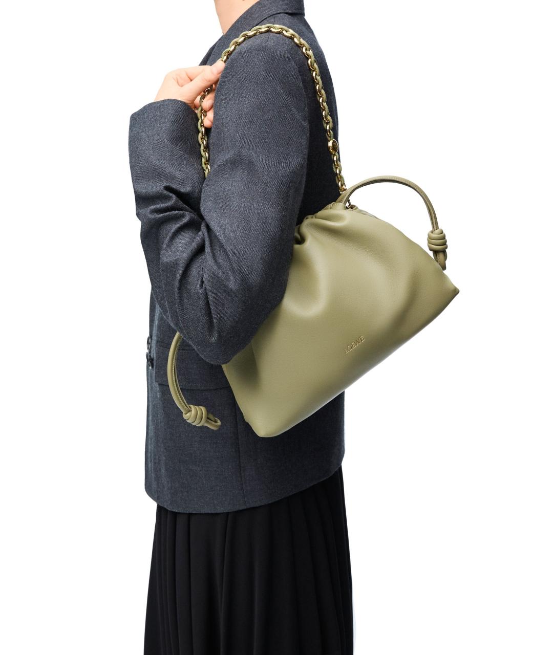 LOEWE Зеленая кожаная сумка через плечо, фото 3