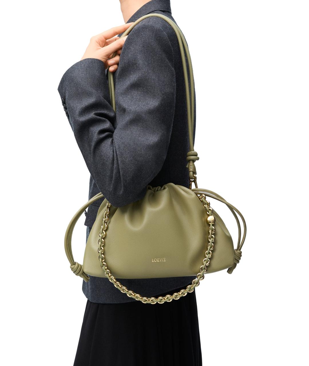 LOEWE Зеленая кожаная сумка через плечо, фото 2